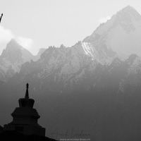 Karsha: Chorten et montagnes