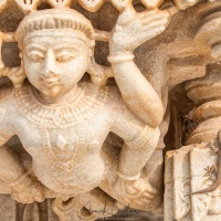 Temple jaïn de Ranakpur: sculpture et gecko asiatique